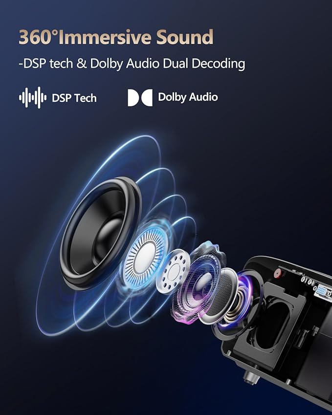 1700ANSI Daytime Projector 4K HDR Home Theater, Smart Daylight Movie Gaming TV Projectors with WiFi 6, Bluetooth, NETFLIX, Apps, ToF Auto Focus, Shorter Throw, HDMI ARC,for Bedroom Indoor Bright Room