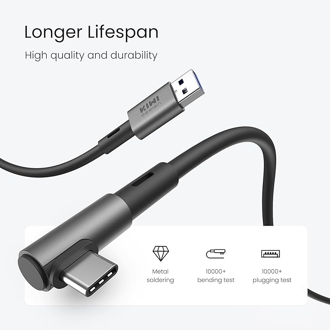 KIWI design 16FT Link Cable Compatible with Oculus/Meta Quest 3S Accessories, and Quest 3/2/Pro/Pico 4, USB3.0 Link Cable with 5Gbps Super Speed