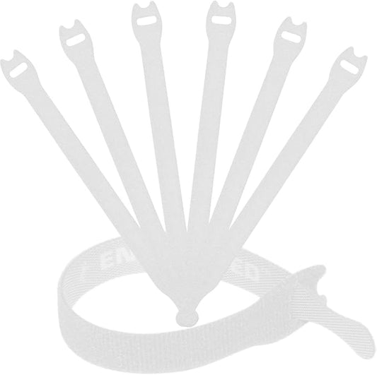 Reusable Cable Ties 1/2" x 8" for Cable Management and Organizing Cords - 30 Pack Bundled with 2 Bonus Cinch Straps (White)