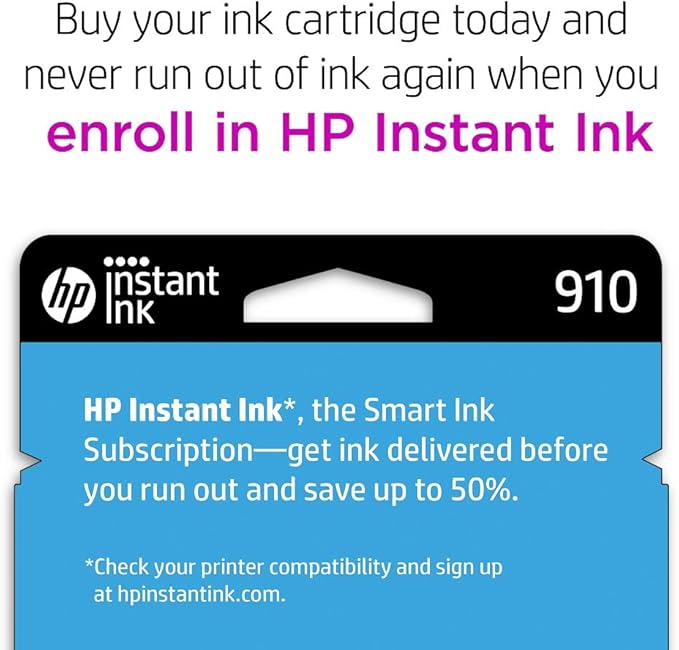 HP 910 Magenta Ink Cartridge | Works with HP OfficeJet 8010, 8020 Series, HP OfficeJet Pro 8020, 8030 Series | Eligible for Instant Ink | 3YL59AN
