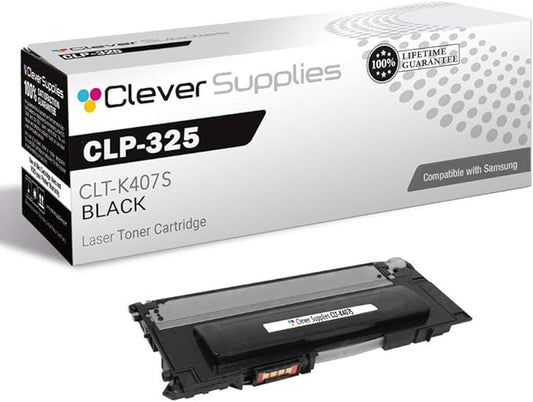 CS Replacement Toner Cartridge Compatible with Samsung CLP-325 CLT-K407S Black CLP Series CLP-320 CLP-320N CLP-321N Toner Cartridge Black