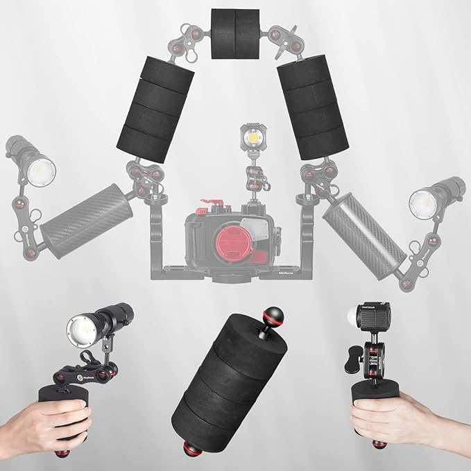 4Pcs Underwater Camera Buoyancy Float Kits, Buoyancy Provided 175g*4, Diameter 3.15", Thickness 1.5", Aquatic Arm Float Kit for Seafrogs/nitescuba/Starbea Floating Arms Diving Tray