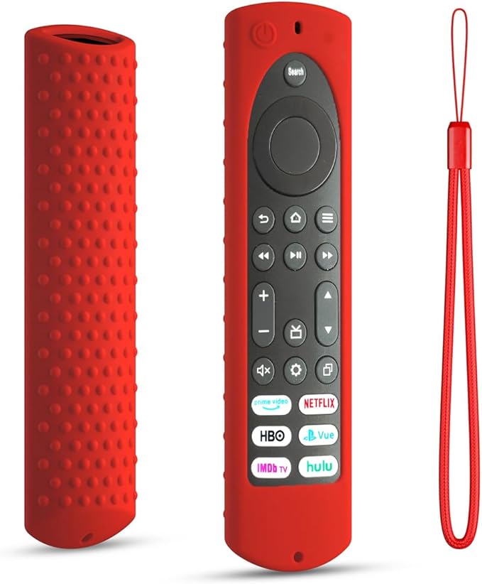 6.2 Inch Silicone Cover for Amazon Universal Toshiba FireTVs Remote Case Compatible with 6 Shortcut Buttons Remote/Fire TV Stick 4K Max 2nd Anti-Slip Case Sleeve(Red)