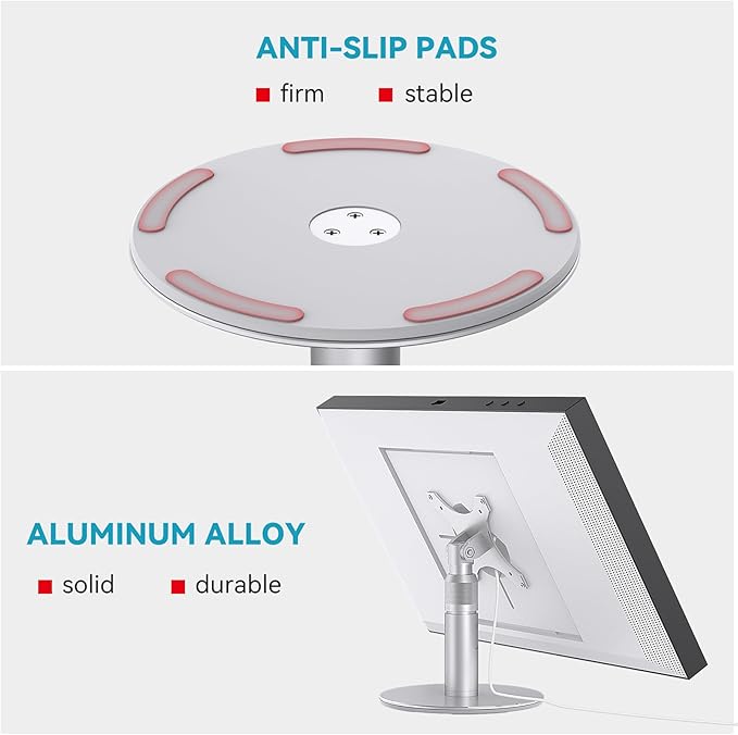 Stand for Echo Show 21 and 15 (1st, 2nd Gen), Adjustable Stand, Metal Table Holder, Alexa Show 15 2nd Generation Tilt Desk Holder (Silver)