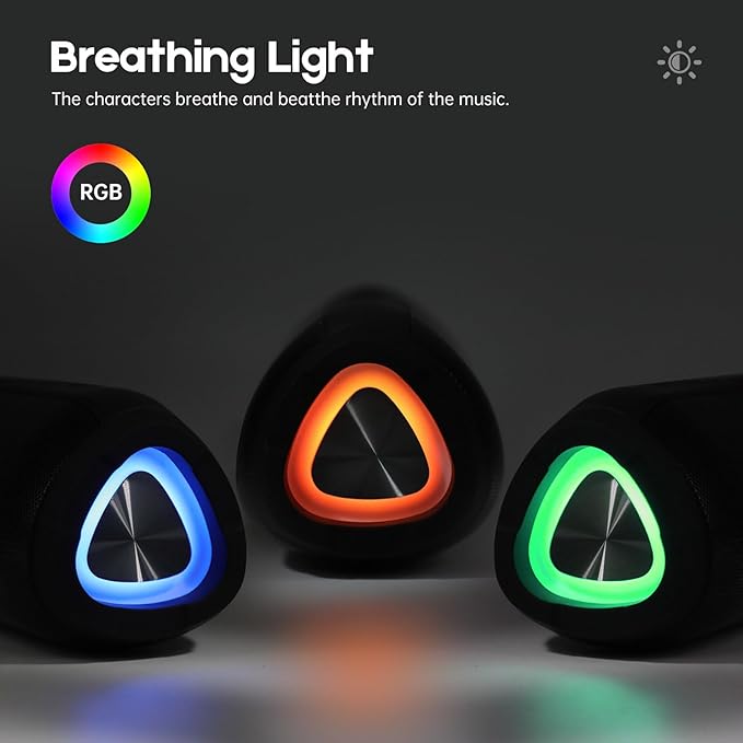 Bluetooth Speakers, Portable Bluetooth Speaker Wireless with 20W Loud Stereo Sound, TWS Pairing for Outdoor, IPX6 Waterproof Shower Speakers, 36H Playtime, Built-in Mic Radio Mode RGB Lights Speakers