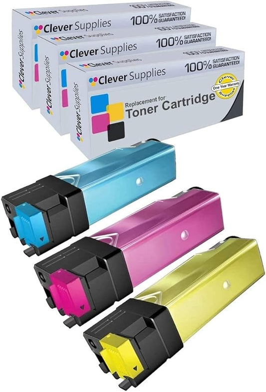CS Replacement Toner Cartridge Compatible with Dell 2135 330-1437 Cyan 330-1438 Yellow 330-1433 Magenta 2130 2135 2130cn 2135cn 2500 Each Page Yield 3 Color Set