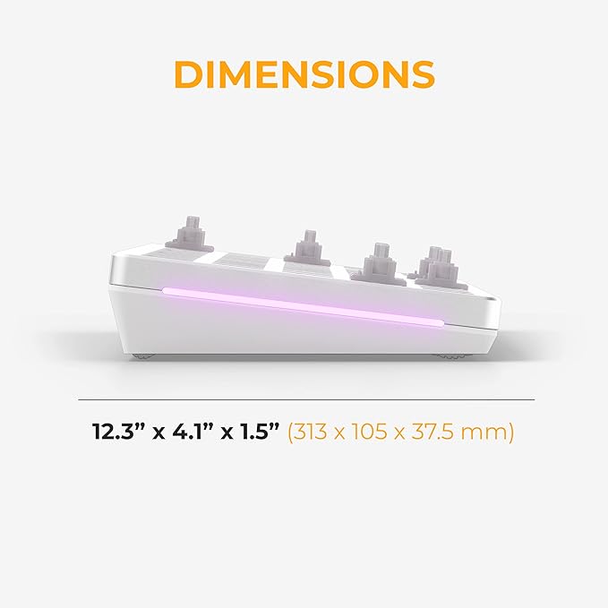 Glorious Gaming GMMK 2 Compact 65% Barebones (Frame Only) - Mechanical Gaming Keyboard Frame, Compact TKL Size (65%), Aluminium, Customisable, Per Key RGB, American QWERTY Layout - White