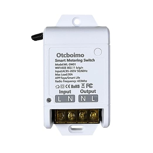 30A Hight Power WiFi Wireless Smart Switch with Energy Monitoring, DIY Switch for Smart Home Automation, Tuya APP Remote Control, Timer, Compatible with Alexa & Google Home