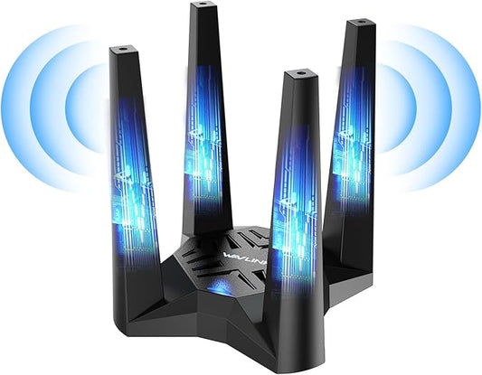 USB WiFi 6E Adapter for Desktop PC, AX5400 Triple Band Wireless Network Adapter with 2.4GHz/5GHz/6GHz High Gain Antennas, MU-MIMO, OFDMA, WPA3, Windows 10/11