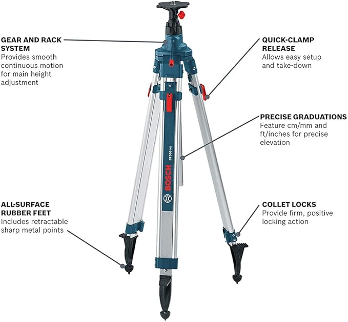 BOSCH BT300 Heavy-Duty Aluminum Elevator Tripod