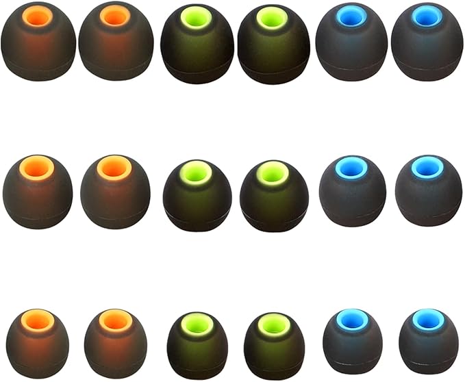 Earbud Replacement Tips Silicone Earbud Tips Earbud Covers Fit for in-Ear Headphones (Inner Hole 3.8mm -5.1mm) Ear Tips Earbud Rubber Tips 9 Pairs S/M/L