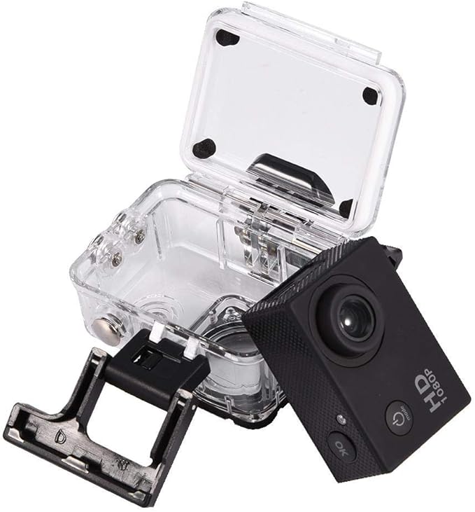 Action Camera Kit 1080P 12MP 30m Outdoor Sports Video Camera USB 2.0 Underwater Cam Full LCD Mini Camcorder with 900mAh Rechargeable Batteries and Mounting Accessories Kits(Black)