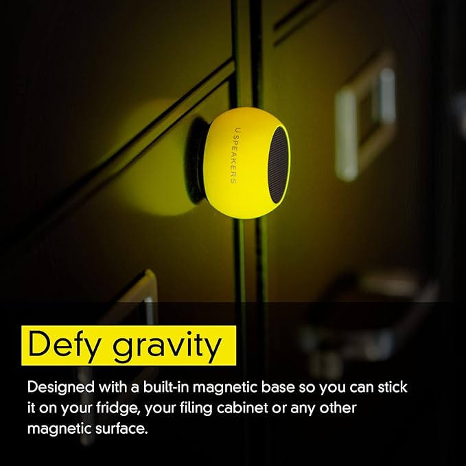 Fashionit U Mini - Small Bluetooth Speaker Wireless - Mic & Remote Shutter, Portable Bluetooth Speakers, Rich Sound for Home & Outdoor, Stocking Stuffers, White Elephant Gifts for Adults - Glow Orange