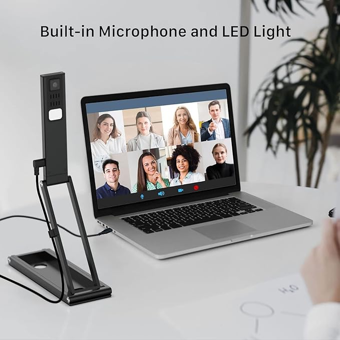VIISAN Document Camera 13MP 4K with AF Lens, Foldable Webcam for Teachers Classroom, Built-in Mic & LED Light, Portable Overhead Cam for PC Mac, Web Conferencing Visualizer for Teaching