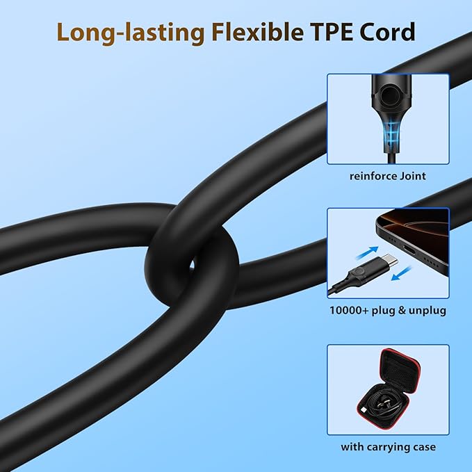 COOYA USB C Headphones for Samsung Z Fold Flip 7 S25 Ultra A16 Magnetic Wired Earbuds HiFi Stereo Type-C in-Ear Earphone w/Remote & Mic for iPhone 17 16 Pro iPad 10 Pixel 9 8 School Chromebook Laptop