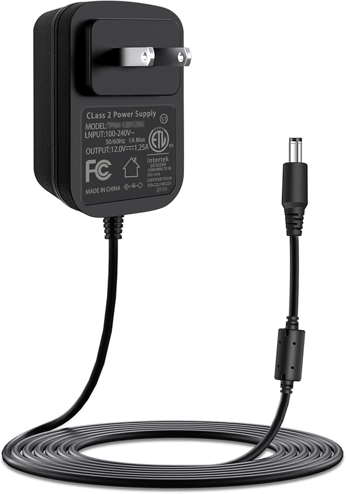 15W Charger Power Cord Compatible with Alexa Echo Dot (3rd 4th 5th Gen), Show 5 (1st 2nd Gen), Fire TV Cube, Pop, Spot 12V 1.25A Power Adapter.
