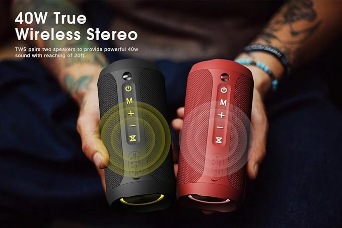 EDUPLINK Bluetooth Speaker, Portable Wireless Speakers, Waterproof Ipx7 Speaker, Music Box, TWS Pairing Stereo, Long Playtime for Girl, Maiden, Women, Girlfriend，Home, Travel, Camouflage