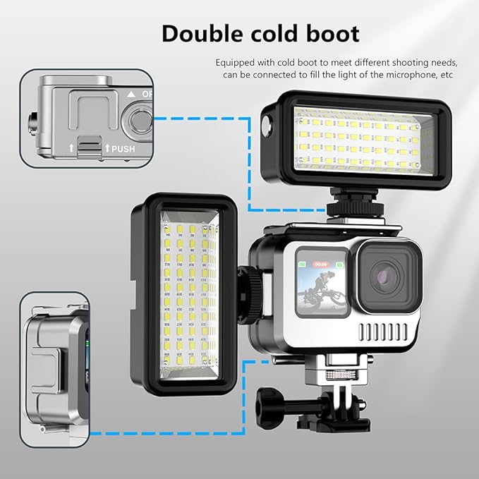 Aluminum Alloy Waterproof Case for GoPro Hero13/Hero12/Hero11/Hero10/Hero9 Black,40M/131FT Underwater Diving Housing Protective Shell for Hero13/12/11/10/9 Black Camera Accessories