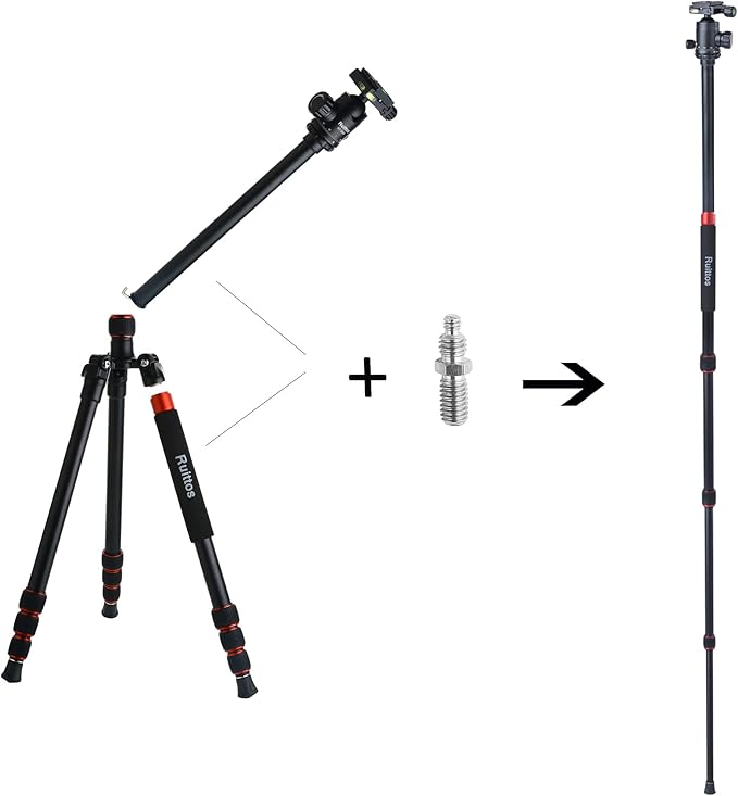 Tripod for Camera, 64" Camera Tripod Stand, DSLR Tripods & Monopods, Heavy Duty Travel Tripod for Binoculars Laser Level Spotting Scope Telescope, Professional Complete Tripod Units