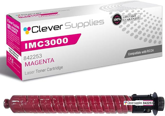 Clever Supplies CS Replacement Compatible with Ricoh IM C3000 Toner Cartridge 842253 to use with IM C3500 (Magenta, 1-Pack)