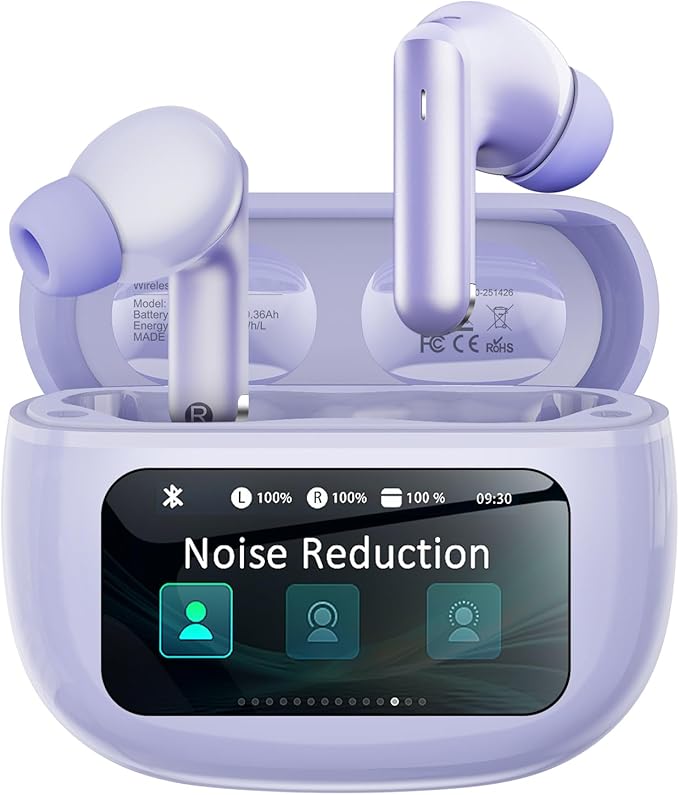 Wireless Earbuds, Ear Buds Active Noise Cancelling with Charging Case, 6.0 Bluetooth Earbuds with AI Clear Calls, 40H Playtime for Sports & Working, Stereo Sound Headphones for iPhone/Android/iPad