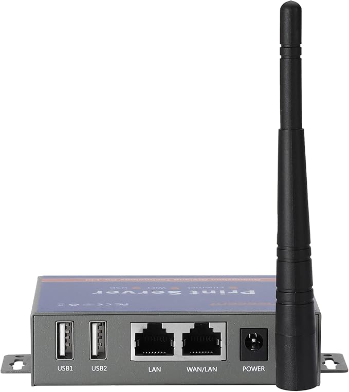 Wireless Print Server for USB Printer (NOT Plug&Play), 2 Port USB Print Server, Convert Wired Printer to Wireless WiFi Ethernet Networking - Windows Mac Linux Compliant - CR202