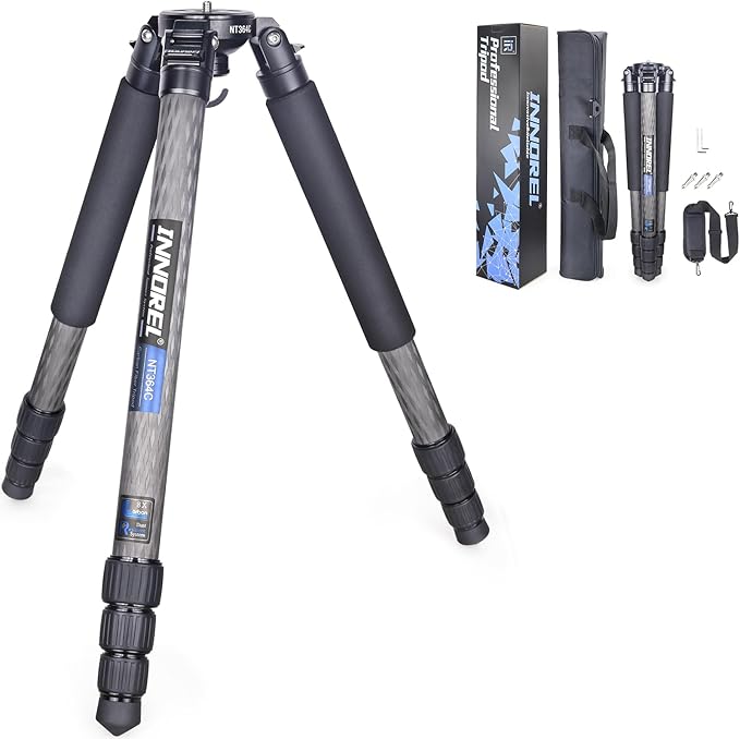 Carbon Fiber Tripod INNOREL NT364C Professional Birdwatching Heavy Duty Camera 25kg/55lb max Load Bowl Tripod Birdwatching Camera Stand (Max Tube 36mm, Only Tripod)