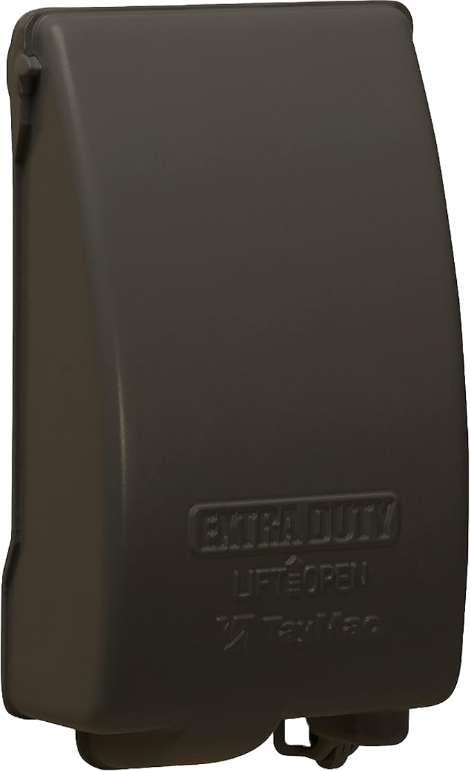 TayMac MX4280Z EXTRA DUTY Bronze 1-Gang Expandable Weatherproof In-Use 2-in. to 3-1/2-in. Electrical Outlet Cover, Vertical, Outdoor Outlet Cover for Electrical Box, UFAST Configuration