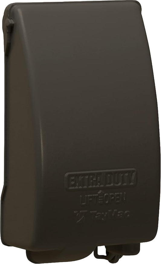 TayMac MX4280Z EXTRA DUTY Bronze 1-Gang Expandable Weatherproof In-Use 2-in. to 3-1/2-in. Electrical Outlet Cover, Vertical, Outdoor Outlet Cover for Electrical Box, UFAST Configuration