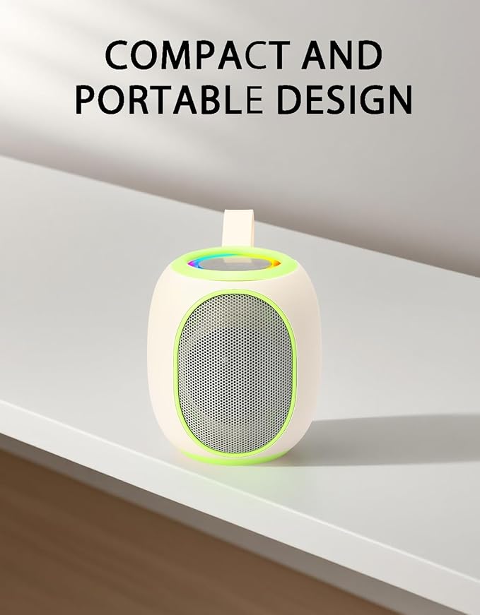 WS-338 Mini Bluetooth Replica Speaker – Portable HD Sound with LED Ring Light, Built-in Microphone, USB/TF Support, Surprise Gift for Music Lovers(Beige Green)