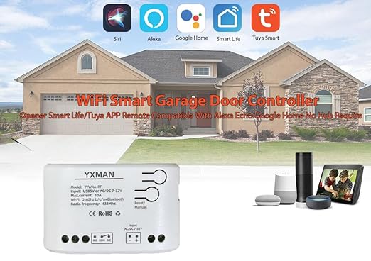 1CH Smart WiFi Wireless Relay Switch Module, USB 5V AC/DC 7-32V, Tuya app Remote Control and Compatible with Alexa Google Home