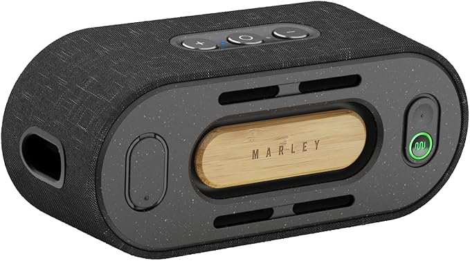 House of Marley Get Together 2 Mini: Portable Speaker with Wireless Bluetooth Connectivity, 15 Hours of Playtime and Sustainable Materials, Signature Black