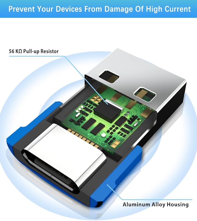 Basesailor USB to USB C Adapter with C Male to 3.0 Female Charger 4Pack,Thunderbolt 4 OTG Converter for Mac,iPhone 17 16 15 14 13 Plus Max Mini,Samsung Galaxy AI S25 S24 S23 Ultra,iPad,AirPods Pro 3