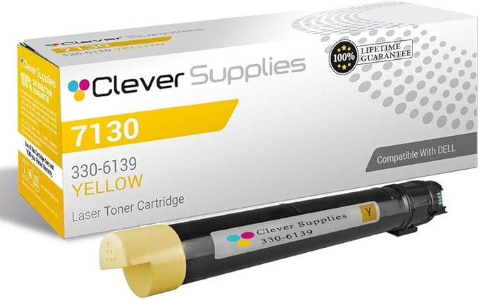 CS Replacement Toner Cartridge Compatible with Dell 7130 330-6139 Yellow Color Laser 7130cdn