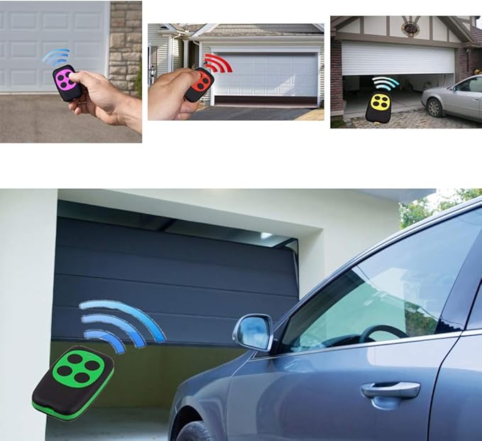 Universal Garage Door Opener Remote Universal Gate Remote Control Homelink Key Fob Cloning Programmable Learning 4-Buttons Multi Frequency 280MHZ-868MHZ (1 PC, White 3)