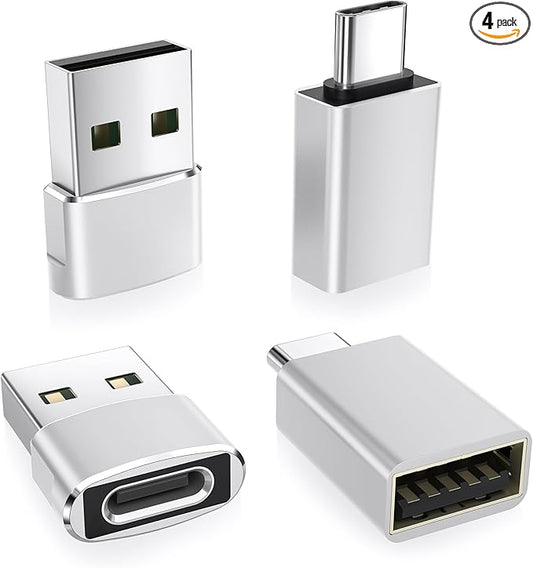 Basesailor USB to USB C Adapter with C Male to 3.0 Female Charger 4P,Thunderbolt 4 OTG Converter for MacBook,iWatch 9 10 11,iPhone 17 16 15 14 13 Plus Pro Max Mini,Galaxy S24 S23 S22,iPad Air,AirPods