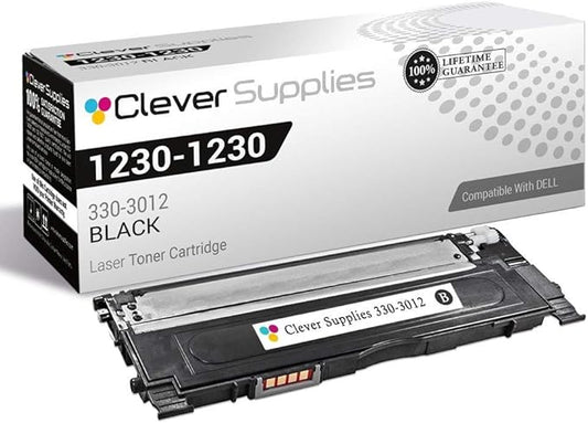 CS Replacement Toner Cartridge Compatible with Dell 1230 330-3012 Black Color Laser 1230 Color Laser 1235 Color Laser 1235c Color Laser 1235cn Color Laser 1230c