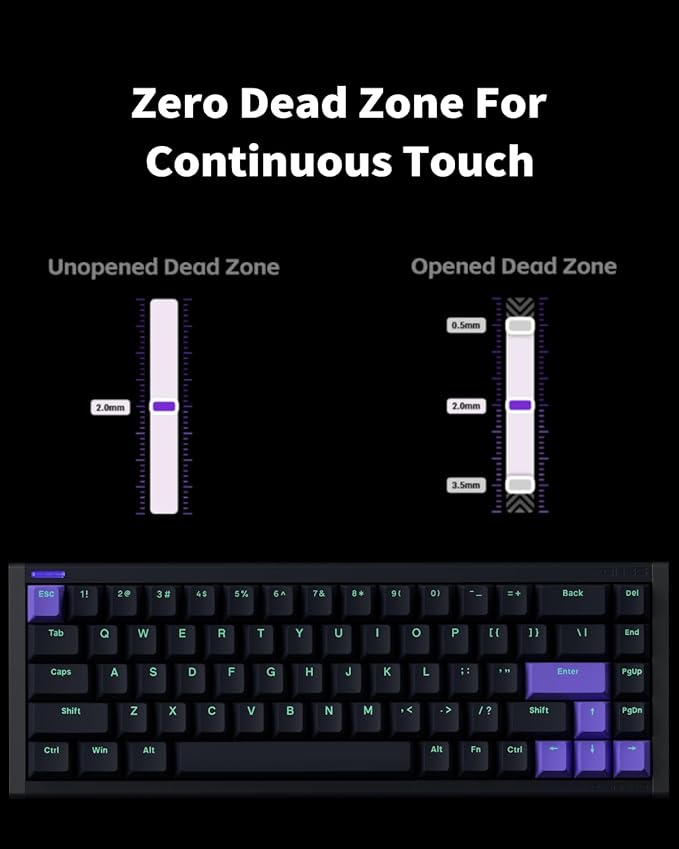 NuPhyX BH65 All-Aluminum Magnetic Switch Hot Swappable Gaming Keyboard,65% 68keys Adjustable Actuation Rapid Trigger Wired Custom Hall Effect Keyboard,PBT keycaps,8K Hz Polling Rate