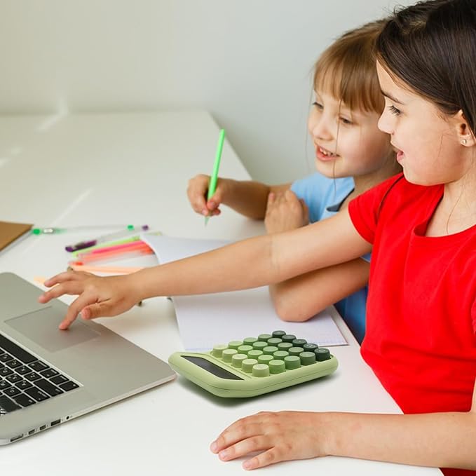 Gradient Green Calculator, UPIHO Standard Calculator with 12 Digit Display and Big Buttons,Sage Green Office Supplies and Desk Accessories for Office,School