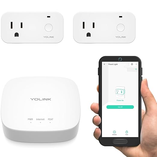 YoLink Smart Home Starter Kit: Smart Plugs with Energy Monitoring & Hub Kit, 2 Smart Outlet, Compatible with Alexa, Google, IFTTT, 1/4 Mile World's Longest Range