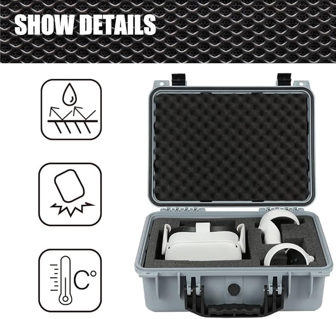 VR Carrying Case Outdoor Portable Storage Box Protector Glasses Bags(Grey)