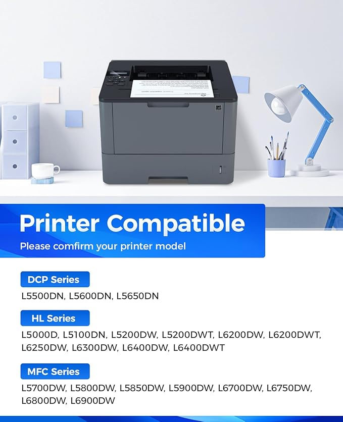 DR820 Drum Unit (Not Toner) 2-Pack Replacement for Brother DR-820 Imaging Drum Compatible for HL-L6200DW L6200DWT L5200DW L5100DN L5000D L6400DW MFC-L5800DW L5700DW L6700DW L6800DW DCP-L5600DN Printer