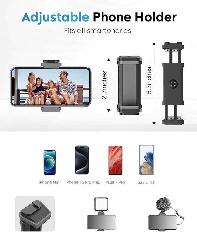 UBeesize Flexible Tripod for iPhone and Samsung with Remote and Phone Holder, Ideal for Video Recording, Vlogging, and Selfies, Compatible with Canon and Sony Cameras