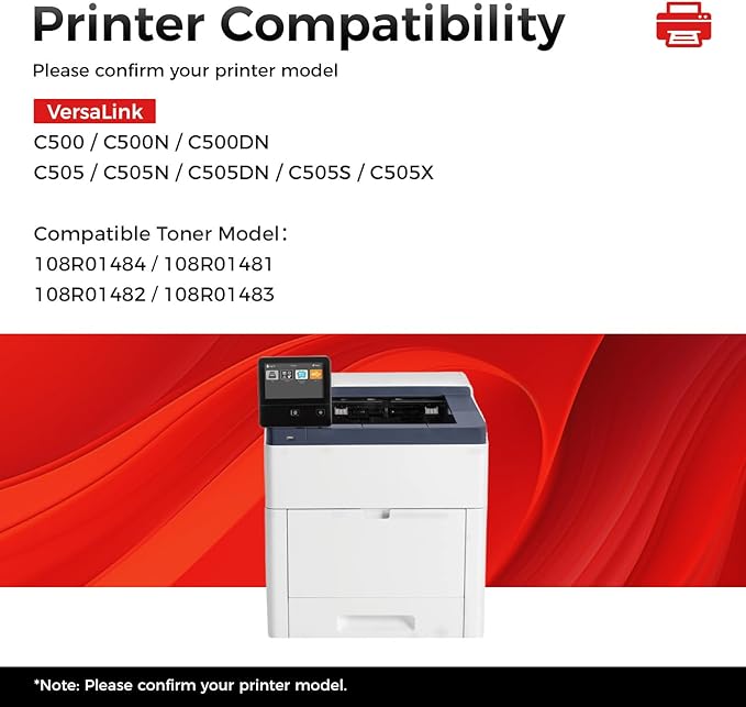 C500 C505 Drum Unit 4-Pack High Capacity Replacement for Xerox 108R01484 108R01481 108R01482 108R01483 Image-Drum Compatible for Xerox VersaLink C500 C500N C500DN C505 C505N C505DN C505S C505X Printer