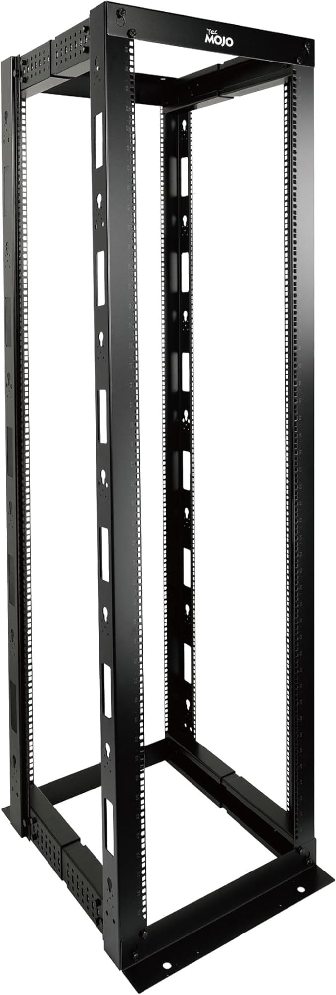 Tecmojo 45U 4-Post Open Frame Server Rack, Adjustable Depth 23.6 inch-39.9 inch – 19" Network, Server, AV, Data & IT Equipment, Telecom & Patch Panel Mount, 3450 lbs Capacity, Black,Square Holes