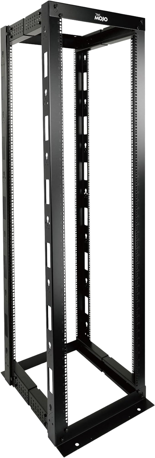 Tecmojo 45U 4-Post Open Frame Server Rack, Adjustable Depth 23.6 inch-39.9 inch – 19" Network, Server, AV, Data & IT Equipment, Telecom & Patch Panel Mount, 3450 lbs Capacity, Black,Square Holes