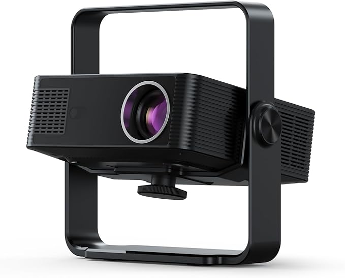 [Auto Keystone & Electric Focus] Yinker Mini Projector with Dual Band WiFi and Bluetooth, Smart Portable Projector with 360° Adjustable Stand, 4K Support for Home Cinema and Outdoor