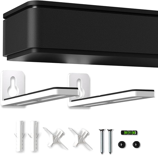 suptek Universal Soundbar Wall Mount Shelf – Wall Mount Bracket for Sony, Samsung, Vizio, LG, Sonos Sound Bars – Under TV Mounting, Space-Saving Design (SBR001GDLW)