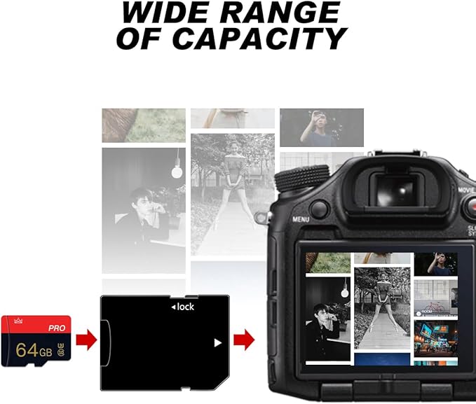 2 Pack Micro Memory Card 64GB Class 10 with Adapter High Speed Memory Card for Tablet,Camera,Drone