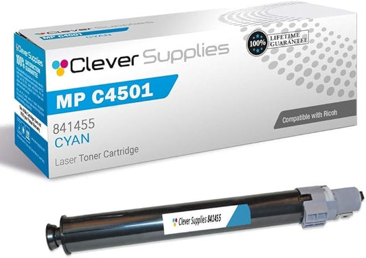 CS Replacement Toner Cartridge Compatible with Ricoh MP C4501 841455 Cyan LD 645C LD 655C LD540C LD550C C4040 C5050 C9145 C9155 Toner Cartridge Cyan